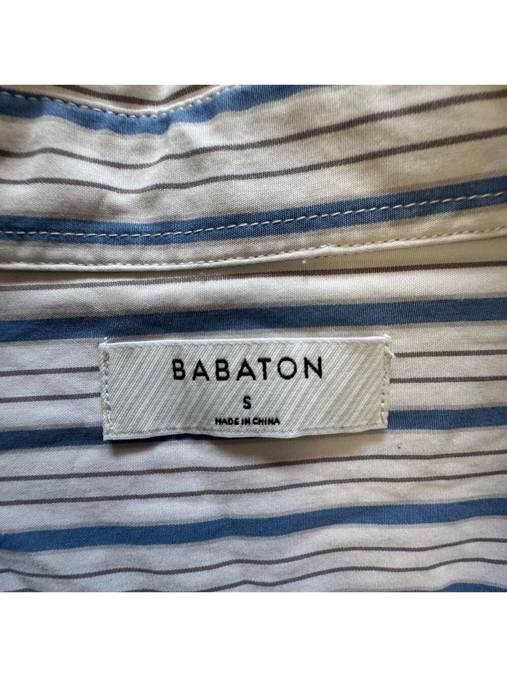 Babaton Oversized Blue and White Striped Button Down Shirt Small - Picture 5 of 10